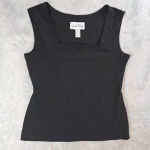 Joseph Ribkoff Women Size 8 Black Tank Top Square Neck Stretch Jersey